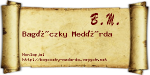 Bagóczky Medárda névjegykártya